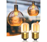 Aurahome 2 bombillas LED E27 de 2 W, ámbar vintage, bombilla Edison E27, blanco cálido, 2700 K, sustituye a 20 W, bombilla nocturna para dormitorio, cafetería, bar, no regulable, 2 unidades