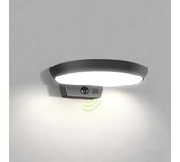 auralab Luz Solar Exterior con Sensor de Movimiento 3 Modos, Luces Solares LED Exterior 4000K, Impermeable IP54 aplique solar exterior para Pared, Puerta, Jardin, Garaje, Blanco Redondo