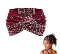 Aurali Printed Cross Wide Headband,Printed Cross Yoga Headband,Acssart Headbands,Non Slip Soft,Perfect for Yoga, Travel, or Everyday Vibes (E)