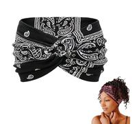 Aurali Printed Cross Wide Headband,Printed Cross Yoga Headband,Acssart Headbands,Non Slip Soft,Perfect for Yoga, Travel, or Everyday Vibes (D)