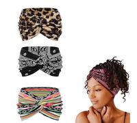 Aurali Printed Cross Wide Headband,Printed Cross Yoga Headband,Acssart Headbands,Non Slip Soft,Perfect for Yoga, Travel, or Everyday Vibes (3 PCS)