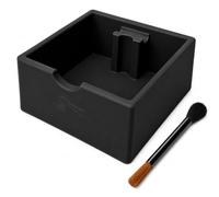 AURALIN Cajón de posos cuadrado Negro silicona 16×15×6 y medio cm | Caja resistente de abertura recta para portafiltro cafetera barista en casa zona de descanso y limpieza sencilla
