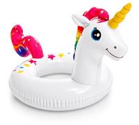 AURALIN Flotador Hinchable Unicornio Brillante 58 cm para Piscina y Playa | Diseño unicornio brillante con asiento de agua ligero para vacaciones de verano fiestas piscina baño playa y relax acuático