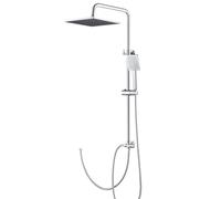 Auralum Columna Ducha sin Grifo Rociador Ducha 25x25cm y Alcachofa de Ducha, Columna Ducha Ajustable 74-109cm con Diversor de Latón