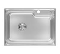 Auralum Fregadero Cocina 1 Seno 62 x 45cm, Fregaderos cocina en Acero Inoxidable, Gran Fregadero de Cocina con con Sifón y Juego de Desagüe, Moderno Fregadero Sobre Encimera o Enrasado