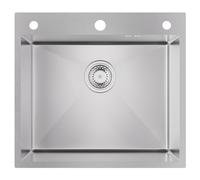 Auralum Fregadero Cocina 54 x 49 cm, Fregadero Cocina 1 seno, Fregadero Cocina en Acero Inoxidable, Fregadero Pequeño con Dosificador de jabón de 500 ml, Desagüe de sifón y juego de rebosadero…