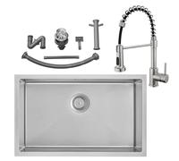 Auralum Fregadero Cocina 70x44cm + Grifo Cocina Extraible con 2 Modos de Rociado