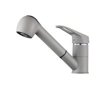 Auralum Grifo Cocina Extraible, Auralum Grifos Cocina Fregadero con 2 Modos de Rociador, Torneira Cozinha Giratorio a 360°, Grifo Fregadero Cocina Monomando, Agua Frío y Calor Regulable, Gris Granito