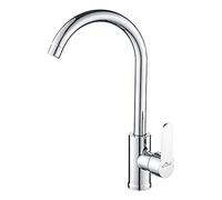 Auralum Grifo Cocina, Grifos Cocina Fregadero Giratorio 360 grados, Grifo de Cocina Monomando con Caño Alto, Grifo para Fregadero con Conexión G3/8,Cromado