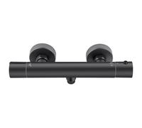 Auralum Grifo Ducha Termostatico, Grifo Bañera con Botón de Seguridad 38°C, Grifo de Bañera con Control de Temperatura Constante, Superficie Antiquemaduras, Negro