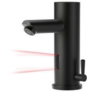 Auralum grifo infrarrojo lavabo negro, grifo sensor automático para agua caliente y fría, monomando lavabo inteligente