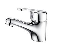 Auralum Grifo Lavabo de Baño, Monomando pequeño Mezclador Latón, Cromado