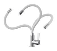 AuraLum pro Grifo Cocina Flexible, Grifo de Cocina Fregadero Blanco con Giro de 360°, Torneira Cozinha de Acero Inoxidable, Mezclador de Fregadero con Alto Caño