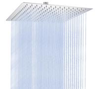 Auralum Rociador Ducha 20×20 cm Cuadrado, Cabezal Ducha lluvia de Acero Inoxidable 304, Alcachofa de Ducha Grande con Giratorio 360°, Autolimpiables/Antical, Cromado