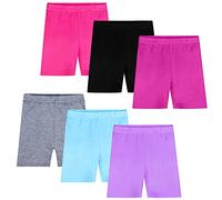 Auranso Pantalones Cortos de Ciclismo para Niñas 2-10 Años,Pack de 6 Multicolor B 6-7 años