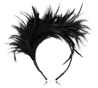 Aurasky Diadema de Plumas Negro, Tocados de Plumas de Negras, Diadema Años 20 Mujer, Tocado de Plumas Carnaval, Accesorios Disfraz para Halloween Carnaval Fiesta Cosplay Mascarada