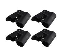 Auratrove 4 abrazaderas de plástico para postes de 22 a 25 mm, clips de toldo ABS negro para caravana, camping, toldo, accesorios de poste anexo