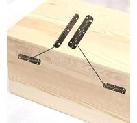 Auratrove 4 bisagras de armario de 180 grados, bisagras decorativas de aleación de zinc para caja de joyería, baúl de madera, bronce, 65 x 100 mm, 6 agujeros