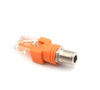Auratrove Acoplador coaxial RF hembra a macho RJ45, adaptador de carcasa de metal para herramientas de buscador de líneas, conector F-RJ45 naranja 44 x 15 x 15 mm