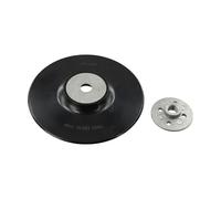 Auratrove Almohadilla de respaldo de 150 mm para amoladora angular de rosca M14 con tuerca de bloqueo, placa de soporte de disco de fibra para pulido de lijado, negro y plateado