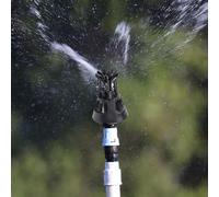 Auratrove Aspersor oscilante de riego, boquilla giratoria oscilante para uso en granja y huerto, radio de pulverización ajustable de 6 a 9 m, funcionamiento de baja presión de 5 a 8 libras