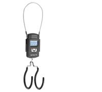Auratrove Báscula digital colgante con doble gancho, báscula electrónica portátil para marco de bicicleta, medición de peso en kg, cuerpo de metal preciso con revestimiento de silicona para arañazos