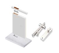 Auratrove Bisagra de puerta pivotante de acero inoxidable resistente para rotación de 360 grados, juego superior inferior ajustable para puertas de madera y vidrio en la oficina en casa, acabado