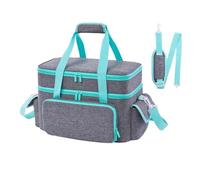 Auratrove Bolsa de almacenamiento de costura, organizador de doble capa con bolsas desmontables y divisiones ajustables, bolsa de gran capacidad para máquinas y herramientas