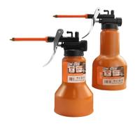 Auratrove Bote de aceite de alta presión, lubricante manual de boquilla larga, acero al carbono de 500 ml con boquilla de cobre para maquinaria