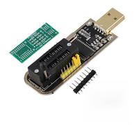 Auratrove CH341A - Programador USB para flash EEPROM serie 24 25, módulo adaptador spi UART con soporte de puerto paralelo para programación de microcontroladores, color negro