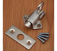 Auratrove Cierre automático de aleación de zinc, perno de resorte de cierre automático para puertas y ventanas del hogar, herrajes de acabado plateado