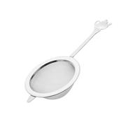 Auratrove Colador de té de acero inoxidable con malla fina y patas de apoyo, tamiz de té de metal reutilizable para hojas sueltas, filtro fácil de limpiar para taza de tetera, plateado, pequeño, 12,4