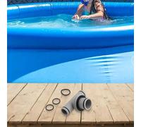 Auratrove Conector de junta en T de manguera de piscina de 1.5 a 1.25 pulgadas para intex Coleman, adaptador de junta de tubo de repuesto de polipropileno doble a prueba de fugas