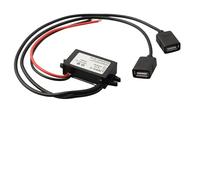 Auratrove Convertidor CC CC, adaptador USB dual de 12 V, 24 V a 5 V, 3 A, fuente de alimentación impermeable para coche, barco, camión, caravana, marina