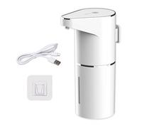 Auratrove Dispensador de jabón sin contacto, espuma automática con 3 niveles y sensor de 0,25 s, recargable por USB, 350 ml, para cocina, baño, oficina, color blanco