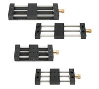 Auratrove Etapa de traducción lineal, mesa deslizante manual, plataforma de desplazamiento del eje X, aleación de aluminio de 75 mm/120 mm de viaje para equipos de medición y prueba ópticos