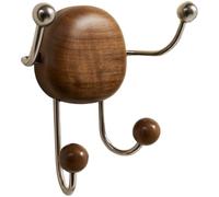 Auratrove Ganchos con ventosa en forma de guijarro para pared, moderno gancho doble fuerte de hasta 3 kg, organizador de baño y cocina de acero inoxidable ABS, color marrón