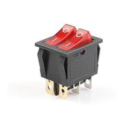 Auratrove Interruptor basculante doble para barco, 6 pines para encendido/apagado con luz roja, 20 A 125 V para panel de control de tablero de vehículos recreativos marinos