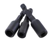 Auratrove Juego de 3 adaptadores de enchufe Cr-Mo M6 M8 M10 para tuercas de inserción y pernos de suspensión, vástago hexagonal de 1/4 pulgadas, herramienta de taladro autorroscante