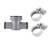 Auratrove Juego de 3 piezas de ajuste en T para piscina compatible con Coleman e intex P61408, conector de manguera de 1.25 a 1.5 pulgadas con juntas tóricas y abrazaderas, color gris