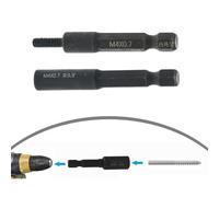 Auratrove Juego de adaptadores de enchufe para perno de suspensión M5, paquete de 2 brocas autorroscantes de 4 mm para tuercas de inserción, acero al cromo vanadio con vástago hexagonal de 1/4 para