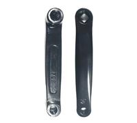 Auratrove Juego de manivelas de acero de 170 mm para bicicleta estática, para agujero de tornillo m14 con orificio prismático de 13 x 13 mm, piezas de repuesto negras para deportes de interior