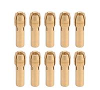 Auratrove Juego de portabrocas para mini taladro, 10 piezas de latón de 4 mandíbulas para taladros de 0,5 a 3,2 mm, compatible con amoladoras eléctricas y proyectos de pasatiempos