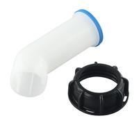 Auratrove Manguera de extensión de boquilla de drenaje de tanque IBC de 2 pulgadas con ajuste de válvula, adaptador de tapa de boquilla de agua de 1000 L para bolsas estándar, color negro