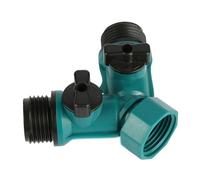 Auratrove Manguera de jardín de 3/4 pulgadas, desviador tipo Y, conector rápido de 2 vías con control de flujo ajustable para riego, lavado de coches, verde oscuro
