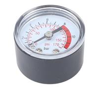 Auratrove Manómetro de compresor de aire 0-170 PSI 0-12 bar, neumático hidráulico para dial con rosca macho inferior, 39 x 41 mm, color negro