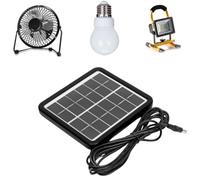 Auratrove Panel solar policristalino portátil de 2 W, 6 V, sistema de carga fotovoltaica para exteriores con estabilizador de voltaje, para teléfonos móviles y dispositivos electrónicos