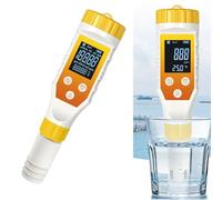 Auratrove Probador de agua de hidrógeno 7 en 1, medidor digital de temperatura de salinidad pH ORP con retroiluminación para piscinas, spas, bebidas