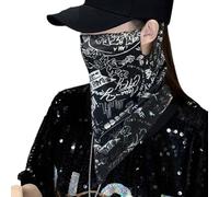 Auratrove Protección solar de seda de hielo para hombres y mujeres, polaina de cuello transpirable con trabillas para las orejas, para ciclismo, senderismo, pesca, protección contra el viento y el