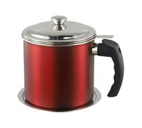 Auratrove Recipiente de acero inoxidable para colar grasa, olla de aceite de 1,3 L con filtro de malla fina y tapa para reutilizar aceite de cocina caliente, apto para lavavajillas, tarro de